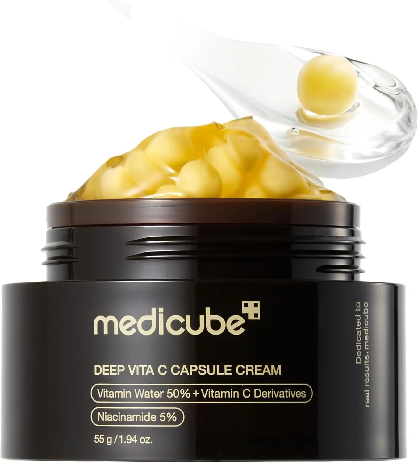 Medicube Deep Vita C Capsule Face Cream 55g Golden Boba Liposome Capsules For Wrinkles, Skin Radiance Transparent Gel for Glow Hydration Korean Skin Care 1.94 oz