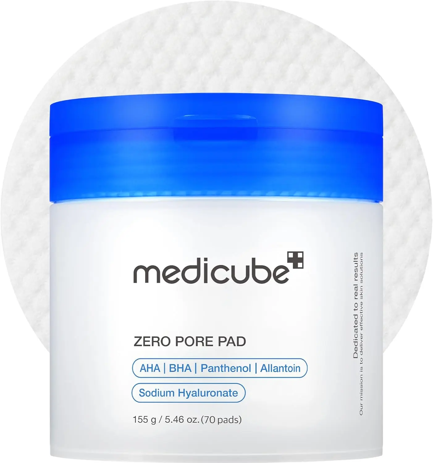 medicube Zero Pore Pads 155g Dual-Textured Facial Toner Pads for Exfoliation and Pore Care with 4.5% AHA Lactic Acid & 0.45% BHA Salicylic Acid, Ideal for All Skin Types, Korean Skin Care